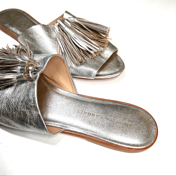 Loeffler Randall Kiki Tassel Flat Slide Sandal Sz 9.5 - Picture 3 of 10